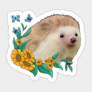 Igel mit Blüten Sticker